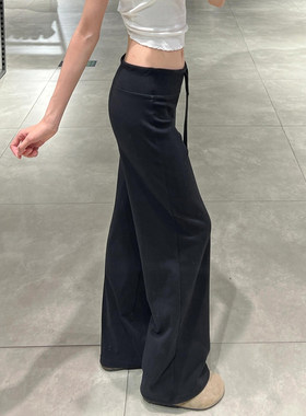 黑色糯米运动裤女慵懒风卫裤