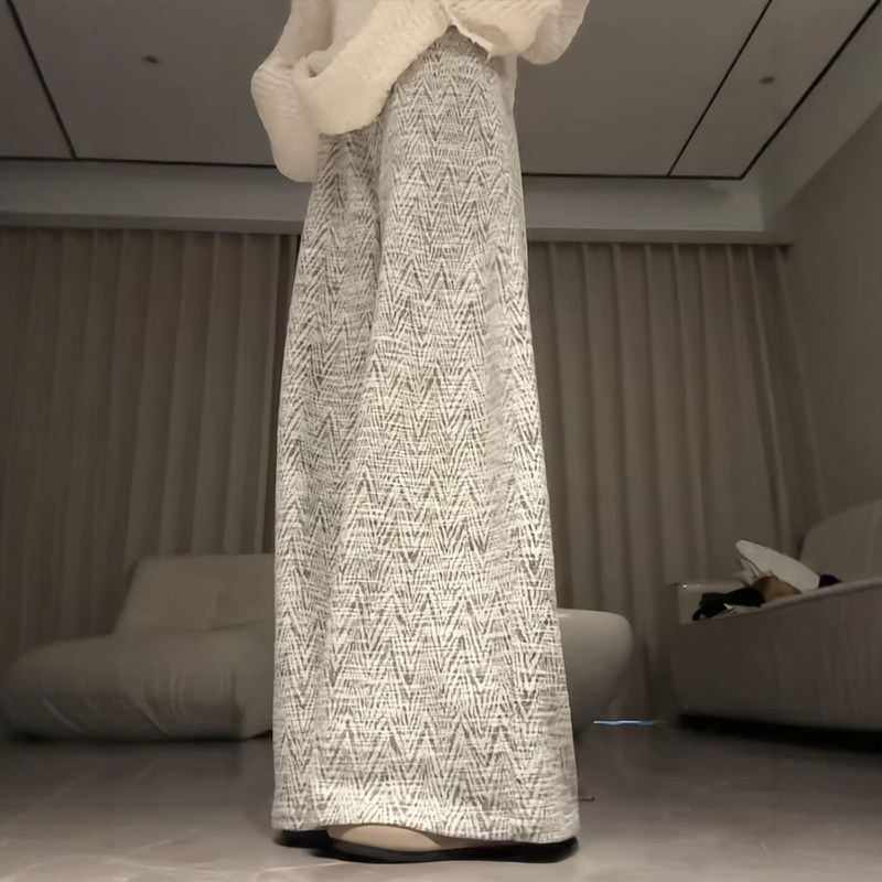 白色小香风人字纹阔腿裤子宽松bf慵懒风女秋大码显瘦休闲弯刀长裤,女装/女士精品,休闲裤,淘宝优惠券,粉丝福利购,淘宝优惠卷