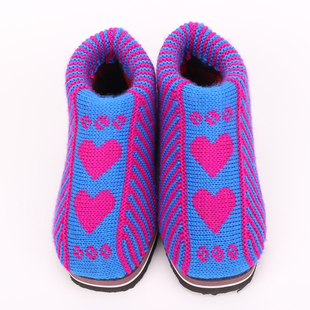 纯手工编织毛线暖鞋孺子牛防滑底男女款拖鞋居家棉拖鞋保暖鞋成品