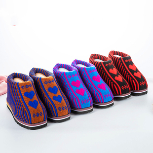 秋冬纯手工编织毛线鞋成人男女保暖老人防滑拖鞋儿童居家棉鞋靴子