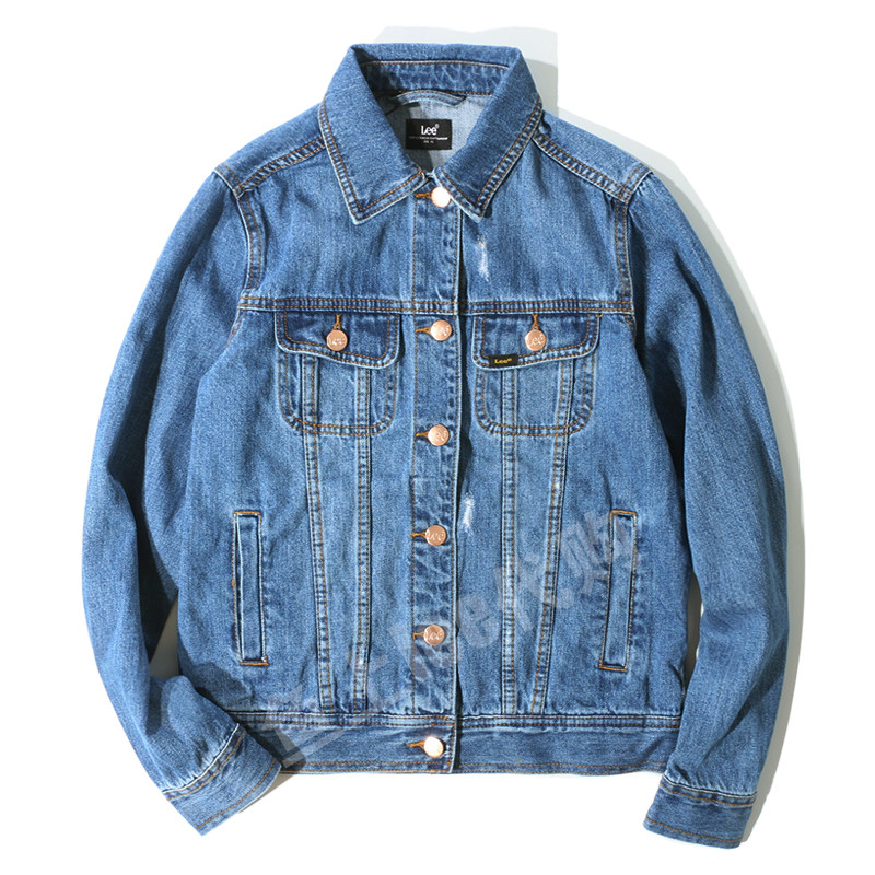 lee女装正品牛仔夹克女通勤修身短外套lwt0012945pn00f-a00190