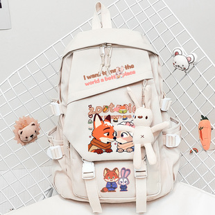 疯狂动物城周边朱迪尼克狐同人可爱卡通大容量学生双肩书包背包女