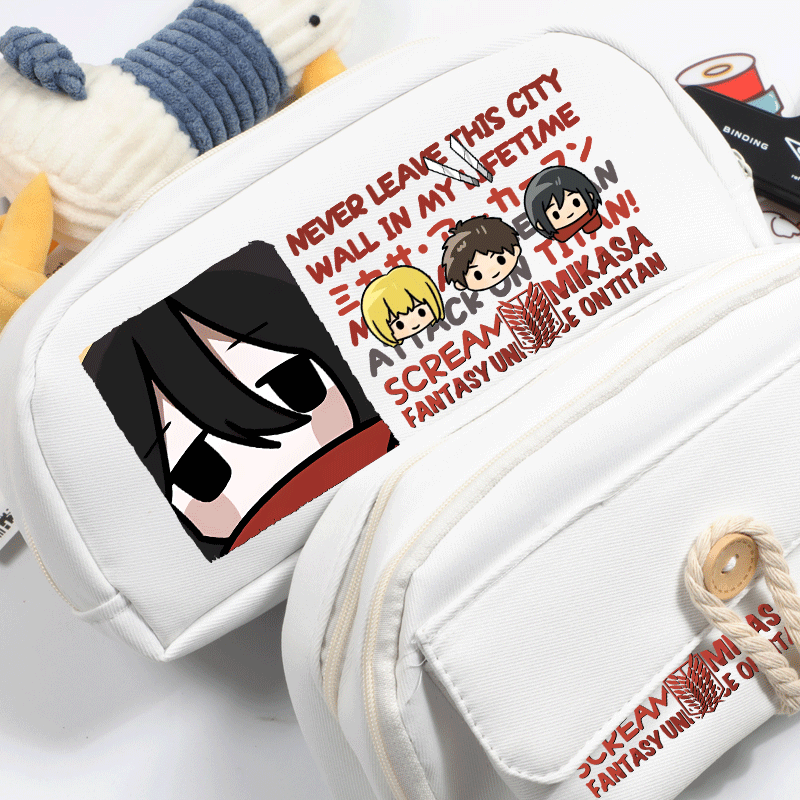 进击的巨人动漫周边三笠同人笔袋