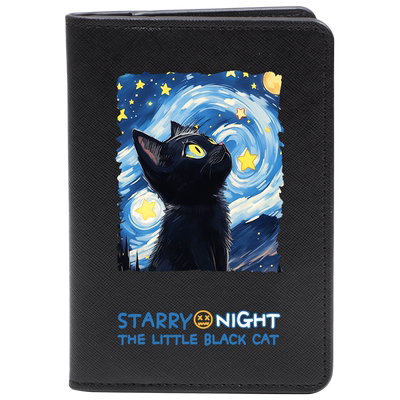 黑空小黑猫潮牌文艺护照包卡包