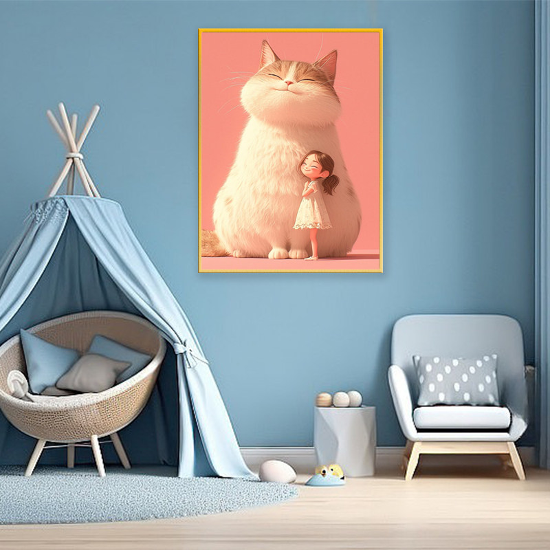 可爱大肥猫钻石画2024新款手工5d点贴钻画十字绣diy客厅卧室满钻