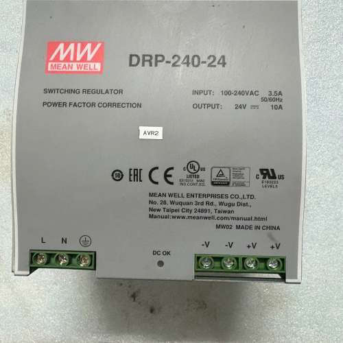 明纬DRP-240-24开关电源，输入AC100-240V，