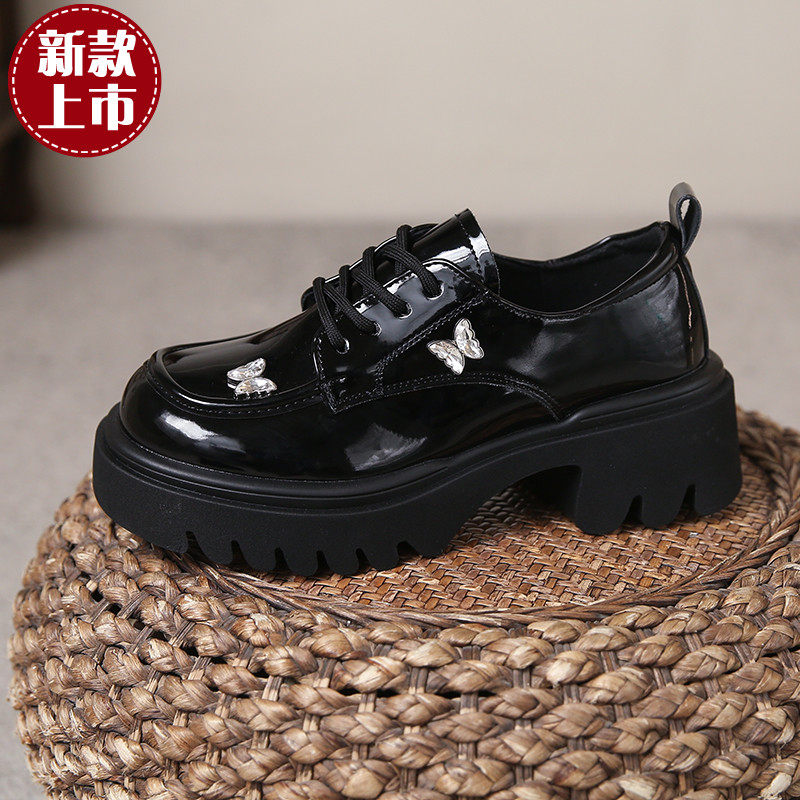 乐福鞋2024新爆款秋冬季网红超软小羊皮惠州温州小皮鞋女小跟娘惹