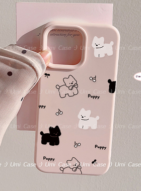 韩国ins卡通西高地小狗适用苹果16promax手机壳iphone17新款15pro女款14可爱粉色超萌12全包16硅胶15保护套软