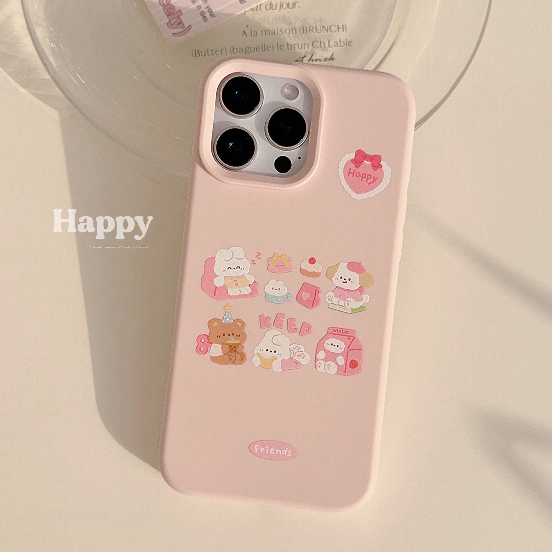软萌ins草莓牛奶猫咪适用苹果16promax手机壳iphone16新款15pro女款14少女心小众可爱13硅胶11保护
