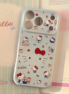 软萌蓝色猫咪适用苹果17手机壳iphone17promax新款15pro女款14日韩风ins风16少女12保护套15软壳13可爱风