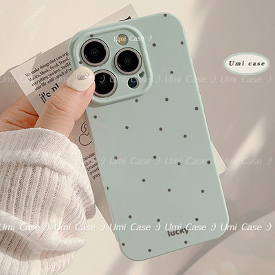 浅蓝色波点小清晰适用iPhone17ProMax手机壳14/16Promax防摔12套简约13防摔15plus韩风简约11全包保护套男女