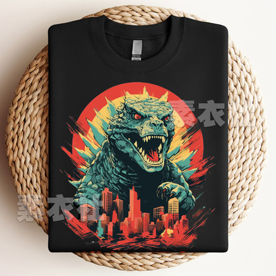哥斯拉短袖动漫电影周边创意怪兽之王Godzilla T恤纯棉