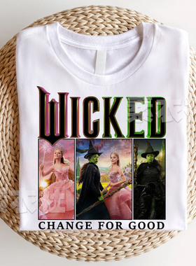 魔法坏女巫2T恤纯棉好莱坞电影格琳达艾芙芭Wicked For Good短袖