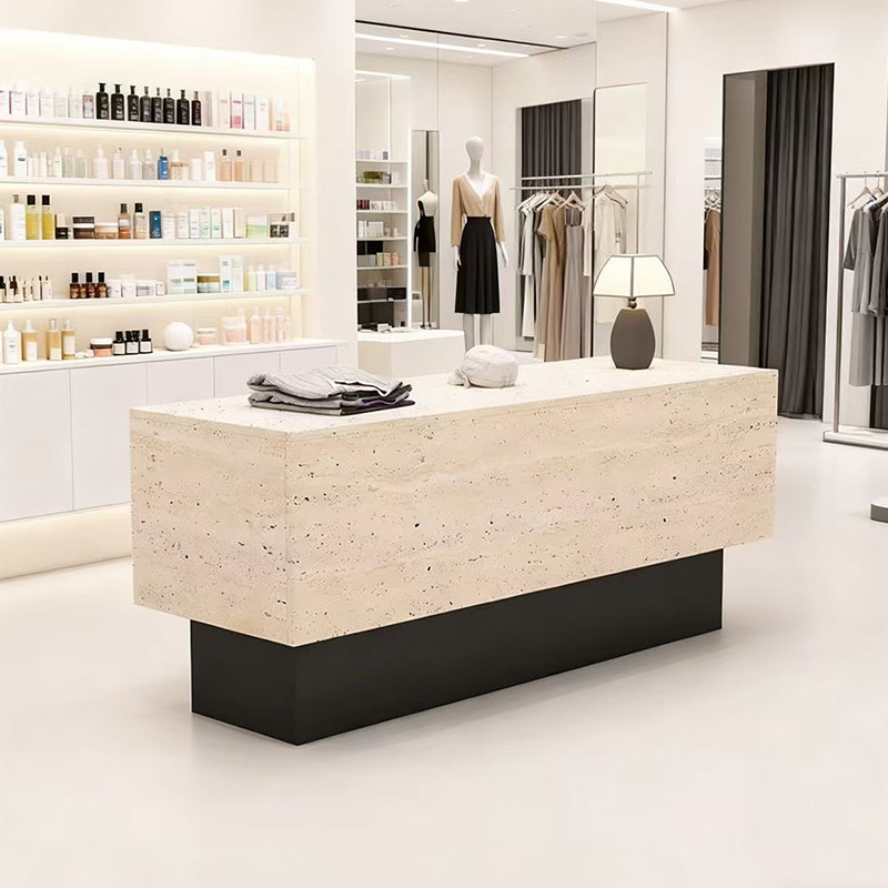 服装店流水台简约现代展示柜中岛桌女装店鞋包店中古风柜台展示桌
