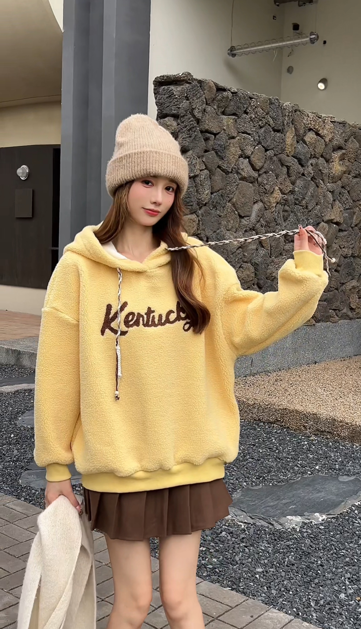 卫衣毛绒加厚女连帽秋冬外套2025加绒新款韩版中长款宽松长袖