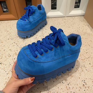 欧货重工超高跟厚底松糕鞋女2026新款小个子增高休闲面包鞋勃肯鞋