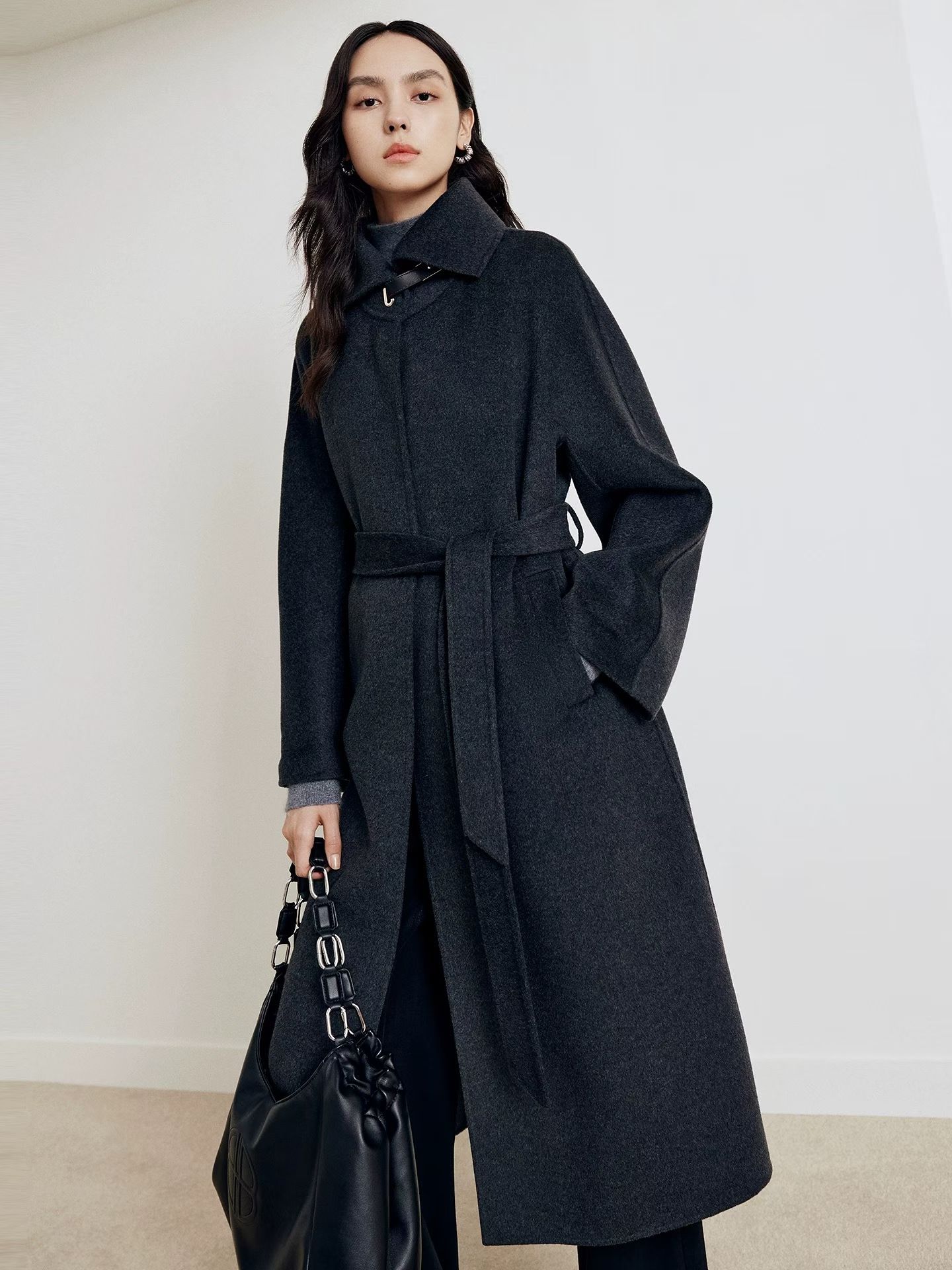 意大利Lp高端双面羊绒大衣女中长款法式呢子外套秋冬季