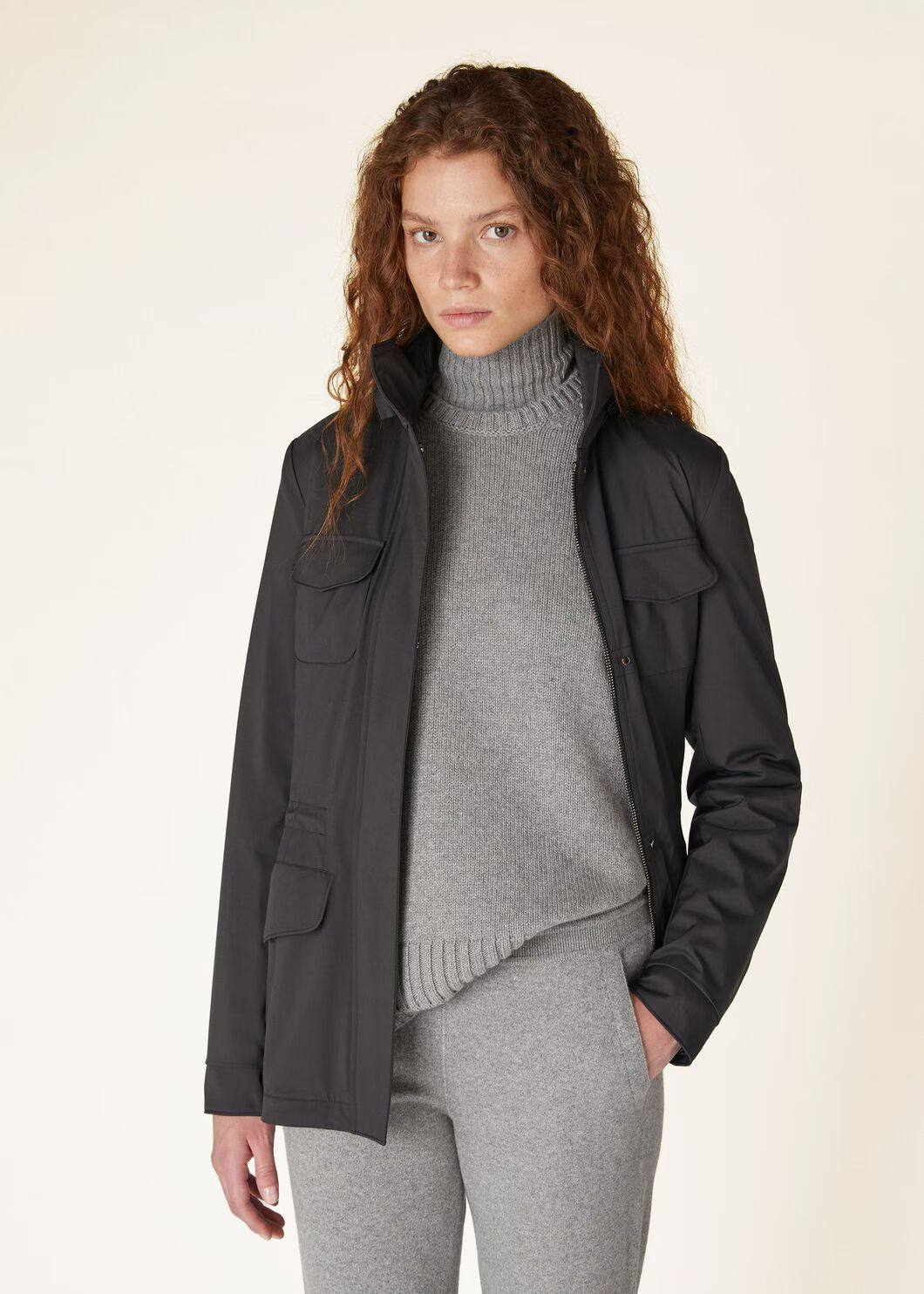 意大利单Lp旅行者~防风防泼水冲锋衣工装风收腰立领夹克外套女