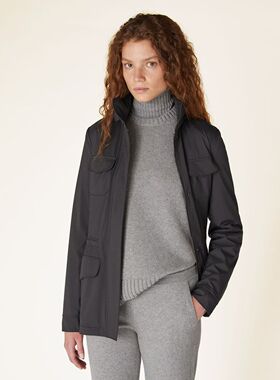 意大利单Lp旅行者~防风防泼水冲锋衣工装风收腰立领夹克外套女