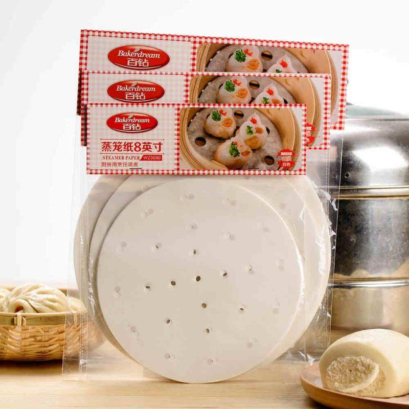百钻蒸笼纸 蒸包子蒸笼垫 做馒头蒸笼布笼屉纸50张一次性不粘油纸