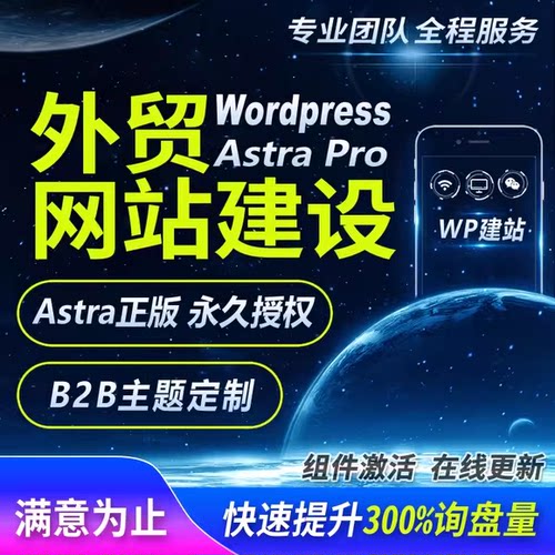 WP建站外贸独立站搭建AstraPro正版主题修改佛山网站建设模板定制