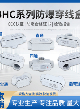 BHC防爆直通穿线盒三通分线盒四通接线盒DN20dn25dn15穿线盒6分