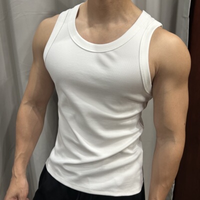 男士凉感螺纹高弹透气健身背心
