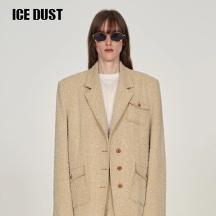 ICEDUST 颗粒感口袋西装外套女25PF春秋季百搭设计感休闲西服上衣