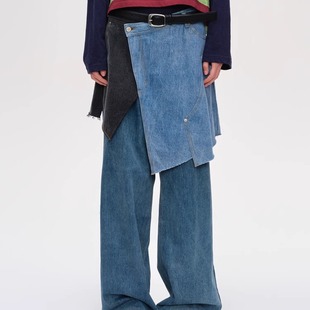 SHORT SENTENCE短句25秋设计师款解构拼接牛仔裙裤
