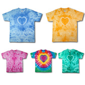 手工扎染爱心纯棉T恤彩虹休闲日常短袖 心 女情侣可爱原创国潮