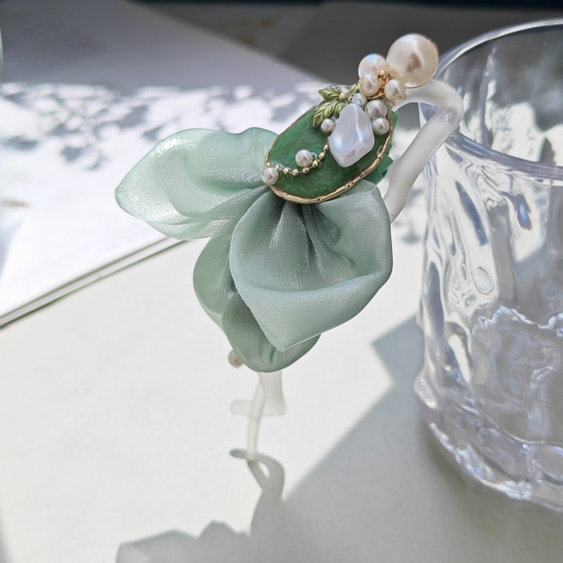 春夏绿色轻纱发夹高级感小清新发饰少女心头饰不伤发扭扭夹,饰品/流行首饰/时尚饰品新,发饰,淘宝优惠券,粉丝福利购,淘宝优惠卷