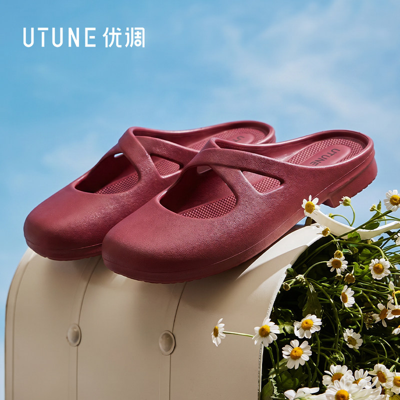 优调设计款玛丽珍洞洞鞋女2026夏季甜酷可下水平底休闲沙滩凉拖鞋