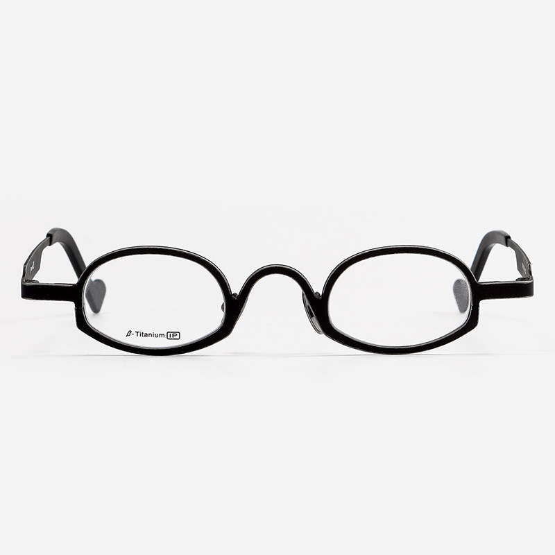 复古个性超小框 纯钛眼镜框男近视老花镜配高度数仿古做旧不规则