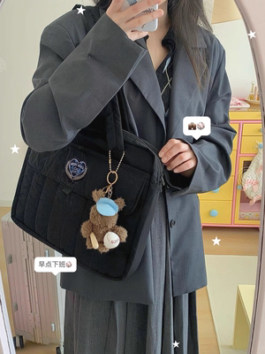 SEEUSODA｜原创学院风单肩包多用途托特包通勤简约ipad包电脑防护包手提游戏本15-16寸电脑包行李带电脑收纳