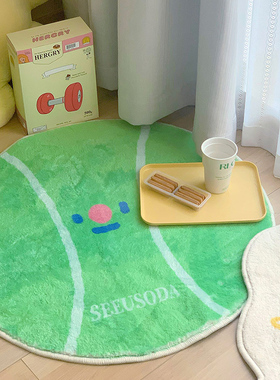 SEEU SODA/原创糖果色地毯少女风卧室地毯可爱脚垫进门入户地毯