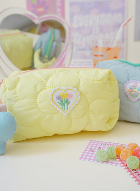 SEEU SODA/自制软萌少女大容量化妆包可爱蝴蝶花花笔袋收纳包