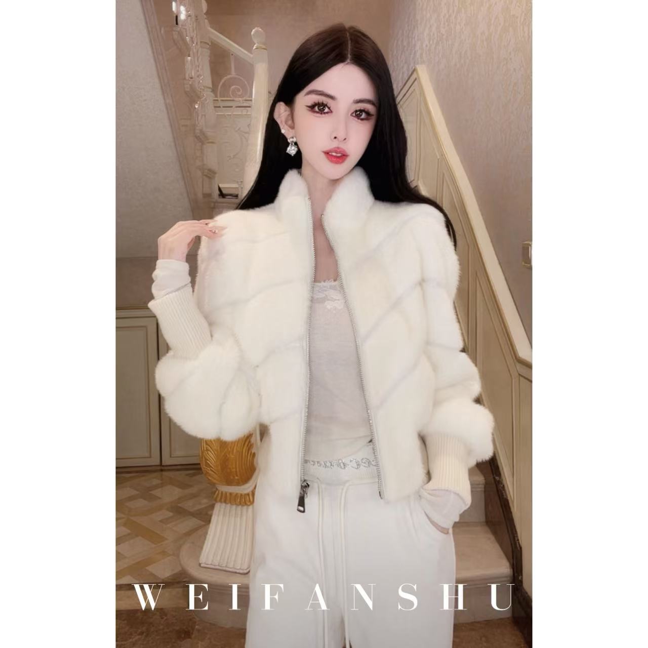 凡舒轻奢 淡颜千金2025年秋冬新款时髦气质丹麦进口水貂外套百搭