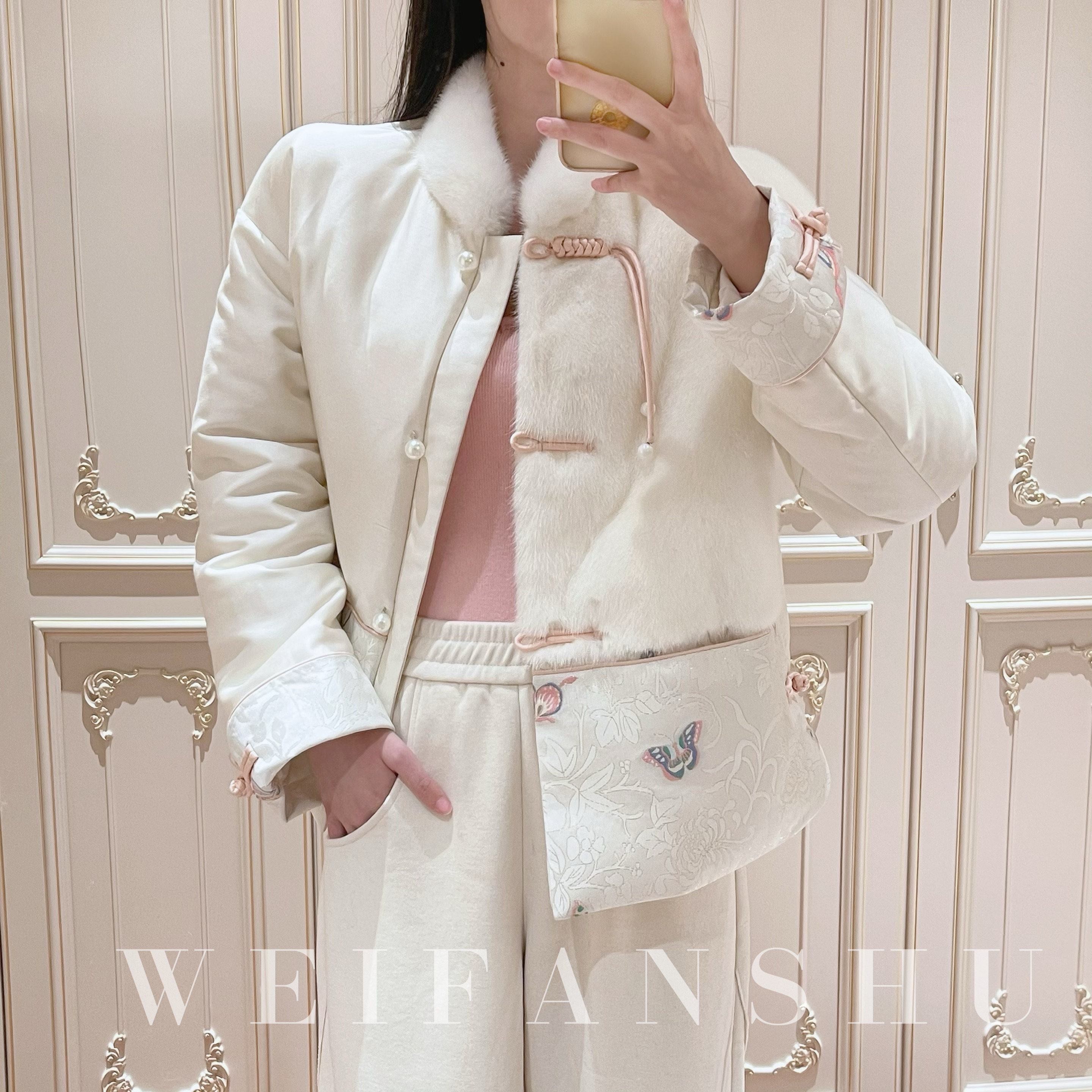 凡舒轻奢 前程似锦2023年秋冬新款国风羽绒服新中式保暖名媛女装