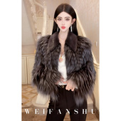 魁北克2026年秋冬新款 凡舒轻奢 冬季 狐狸毛拼水貂领外套时髦百搭