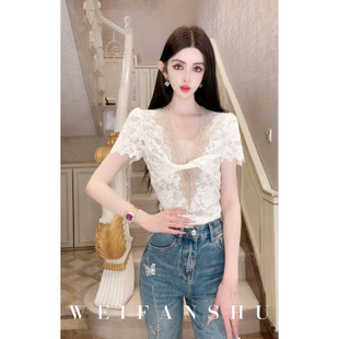 凡舒轻奢 优雅情愫2026年春夏新款气质甜美蕾丝上衣时尚百搭