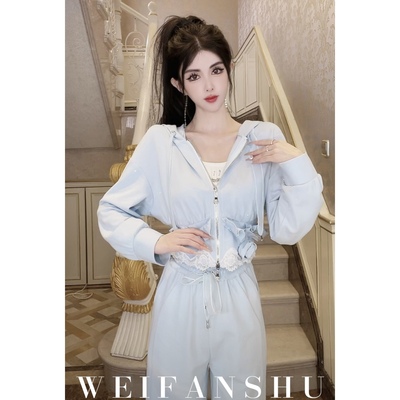 凡舒轻奢 雾霭玫瑰2025年早春新款设计感显瘦时尚休闲套装减龄