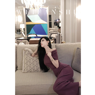 性感连衣裙气质优雅 一字肩修身 凡舒轻奢 红颜祸水2025年秋冬新款