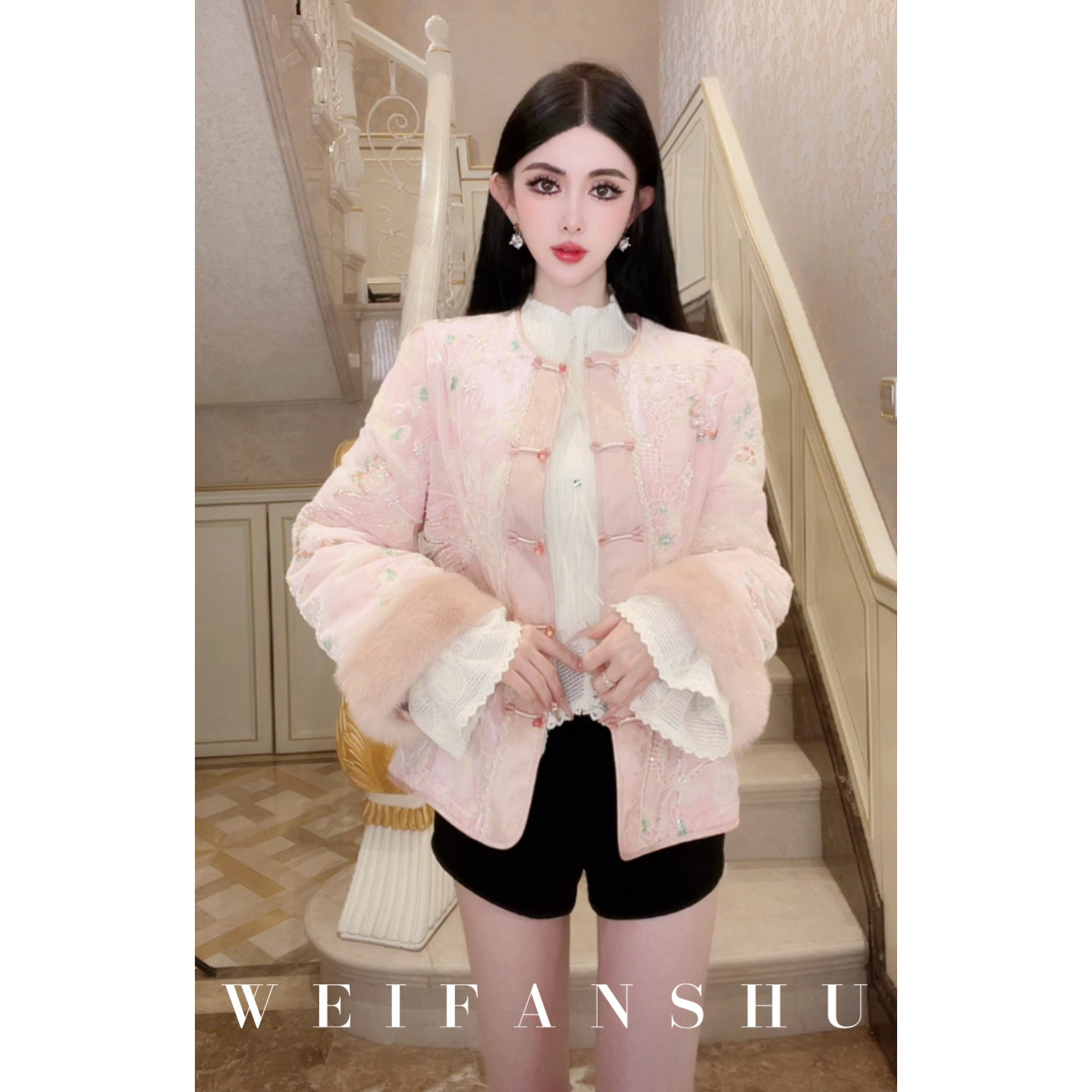 凡舒轻奢 万喜岁岁2026年秋冬新款设计感甜美新中式棉外套气质,女装/女士精品,棉衣/棉服,淘宝优惠券,粉丝福利购,淘宝优惠卷