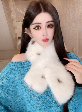 时尚百搭环保皮草保暖围巾围脖女