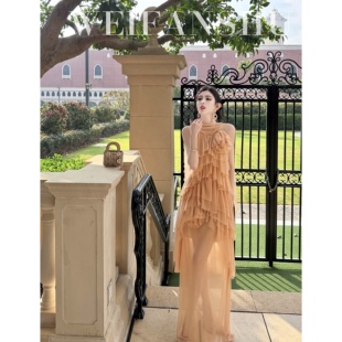 凡舒轻奢 夏日期许2026年春夏新款设计感度假无袖连衣裙优雅时尚