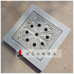 青石地漏石材地漏下水道盖井盖石雕石板天井水篦子防臭仿古可定做