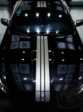 玛莎拉蒂Ghibli吉博力车贴拉花总裁Levante改装饰引擎盖机盖贴纸