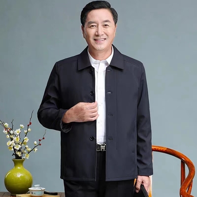 春秋中老年男士夹克衫