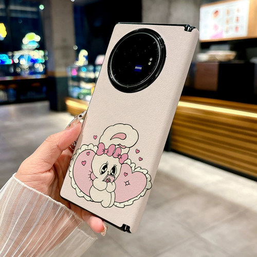 日韩风艾丝特兔适用vivo X Fold5手机壳X Fold3pro新款质感男女折叠屏个性防摔保护套高级皮纹青春磁吸质感