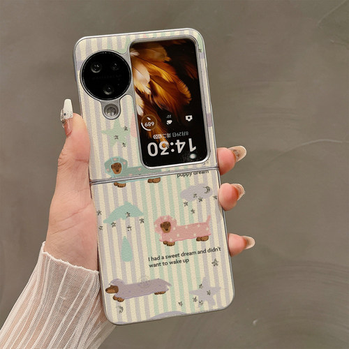 犬梦星眠适用OPPOFindN3flip手机壳折叠屏保护套新款气质findn2flip高档奢华电镀全包保护壳